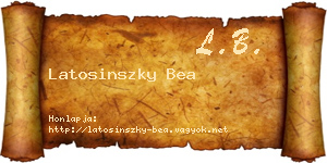 Latosinszky Bea névjegykártya